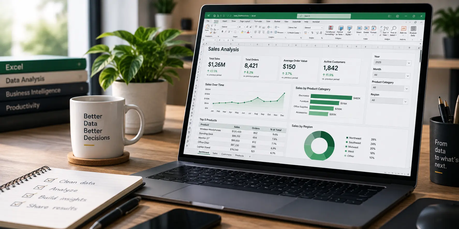 Proyecto de análisis de datos en Excel con dashboard de negocio y KPIs